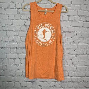 ThreadFast Orange Graphic Tank Medium